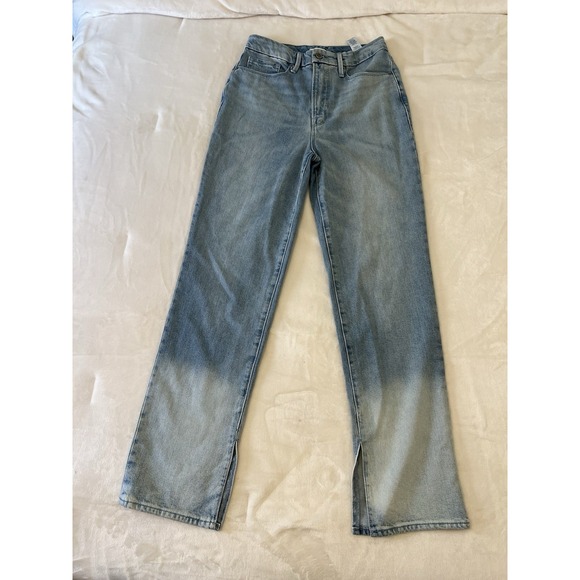 Good American Denim - Good American Womens Blue Slim Straight Denim Jeans‎ Size 4/27 High Waist